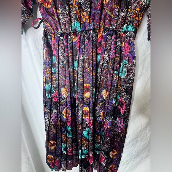 VNTG Cottage Core Lace Collar Midi Housewives Dress - Sz 10 - Picture 5 of 10